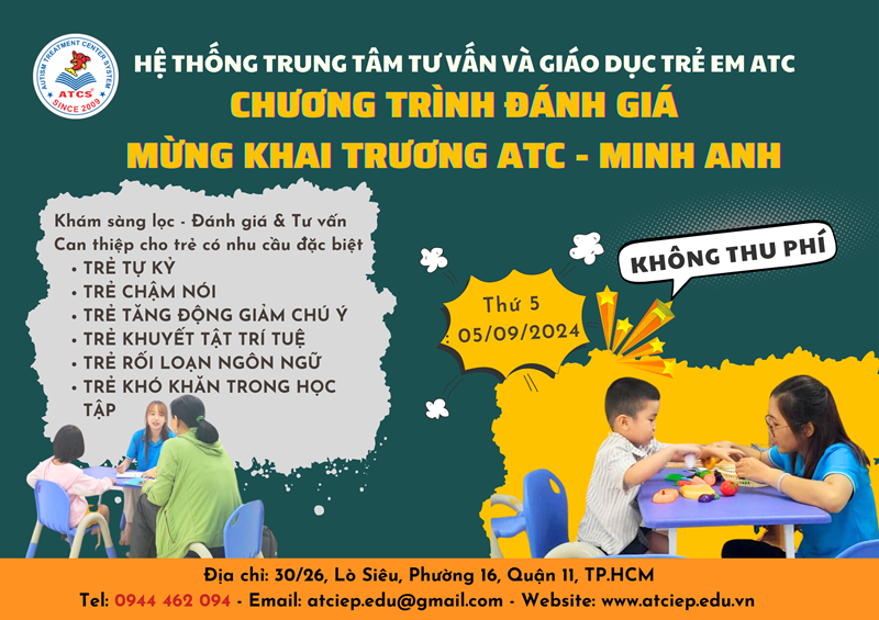 poster đánh giá tại trung tâm can thiệp ATC - Minh Anh